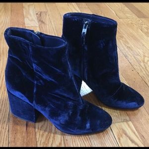 Sam Edleman Taye Ankle Booties - Blue Velvet